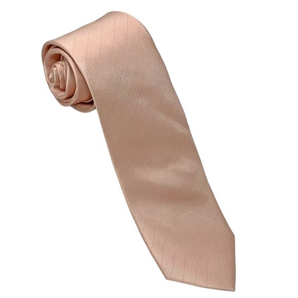 TIE BAR Vow Blush 100% Silk Stain‎ Resistant Handmade Extra Long Necktie NIP - Picture 6 of 10